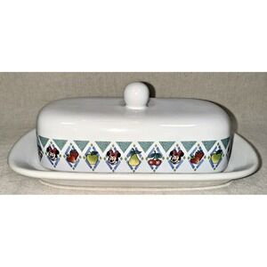 HTF Vintage Disney Minnie Mouse Butter Dish Fruit Pattern Rare